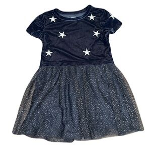 GAP Girls Velvet Navy Blue Star Dress 4 5